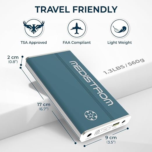Medistrom Pilot-24 Lite Bundled with Cables for ResMed S9, AirSense 10, AirMini - 95Wh CPAP Battery Backup Power Supply for CPAP Machine - Camping Power Bank Portable Battery - TSA Approved