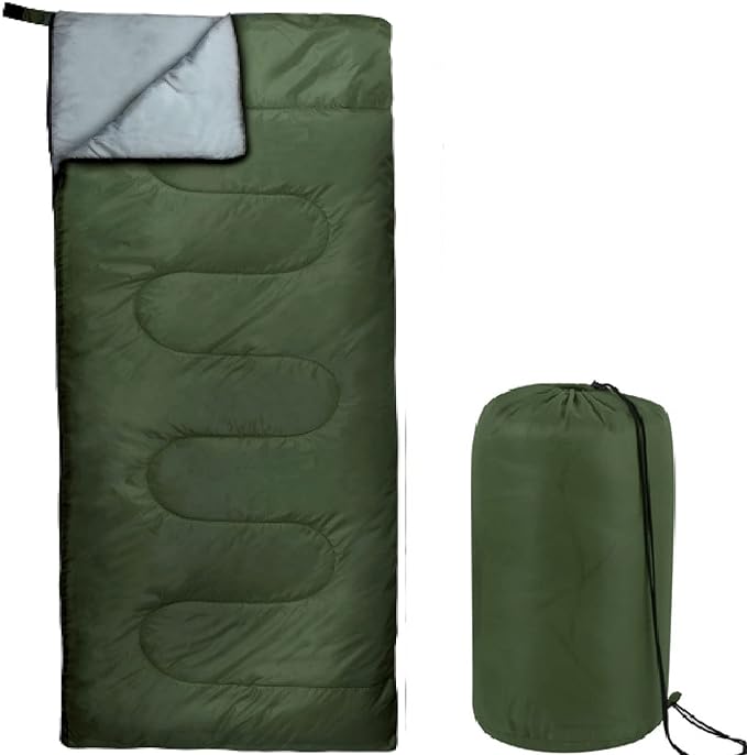 Envelope Sleeping Bags 4 Seasons Warm or Cold Lightweight Indoor Outdoor Sleeping Bags for Adults, Backpacking, Camping
