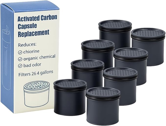Nispira Carbon Water Filter Replacement Compatible with Lifestraw Go Series, Lifestraw Steel, Lifestraw Universal Water Bottle, 8 Packs