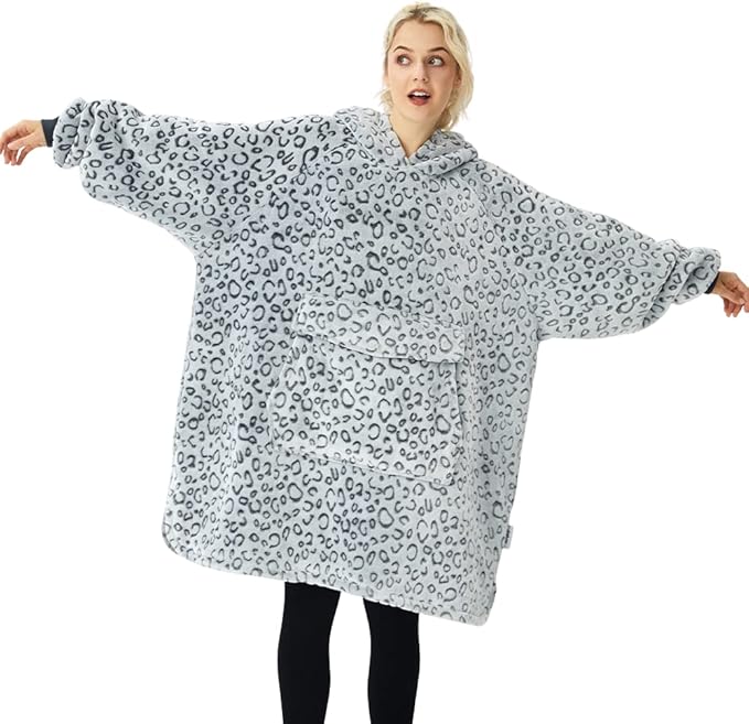 Krifey Wearable Blanket Hoodie, Oversized Sherpa Hooded as Birthday Gifts for Mom Women Girlfriend Men, Cozy Sweatshirt with Giant Pocket