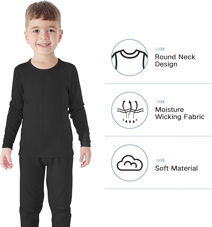 Thermal Underwear for Kids Toddler Winter Base Layer Long Johns Sets for Girls Boys