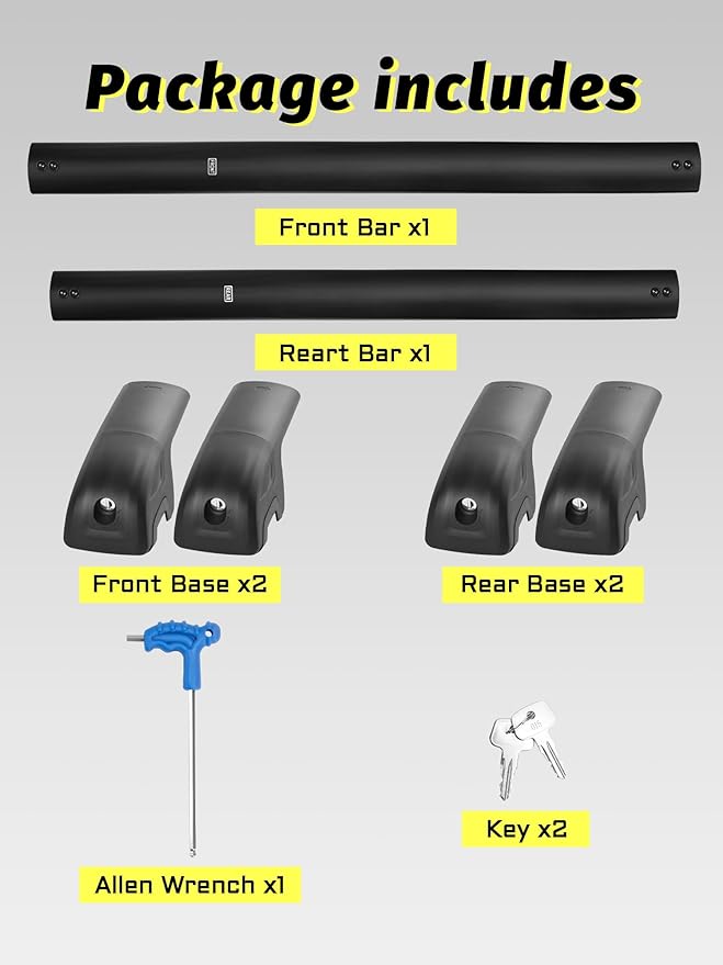 Crosstrek 2024 2025 Limited/Premium/Sport Lockable Roof Rack Cross Bars,Heavy Duty Black Aluminum Roof Rack, Fit Side Roof Rails (Not for Wilderness), Rooftop Cargo Carrier Luggage Cross Bars