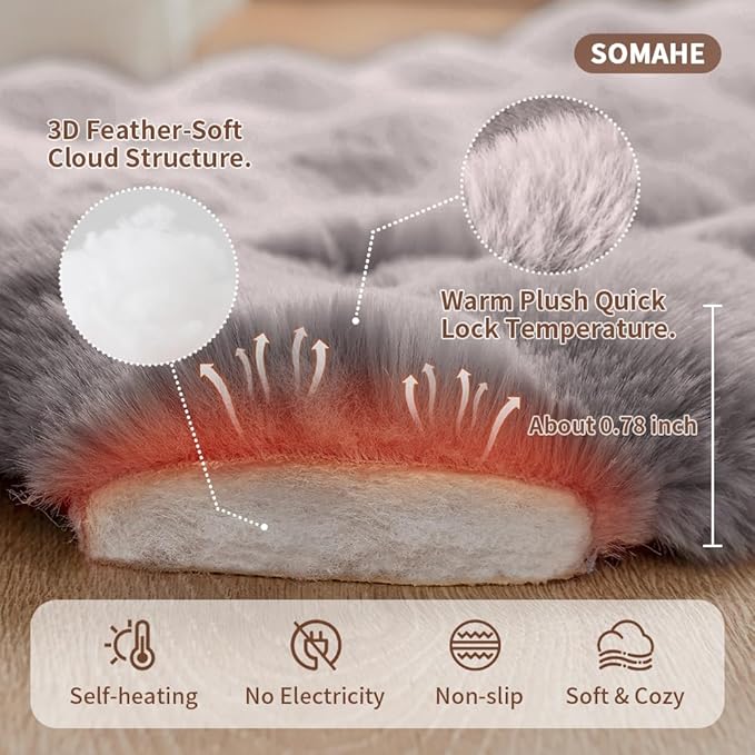 Self-Warming Cat Sleeping Bag, Enclosed Hooded Snuggle Sack with Dual-Side Plush Cat Cave Bed, Portable Foldable Pet Sleeping Pod for Indoor & Travel, Anti-Static, 21.7"x17.7"Grey