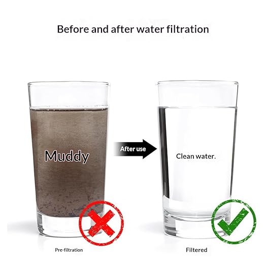 Portable Personal Water Filter Straw, Hollow Fiber Ultrafiltration, Lightweight, 4000L Lifespan, for Camping, Hiking, Emergency