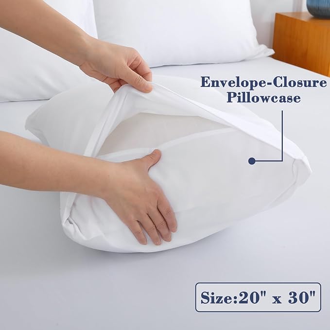 Air Mattress Sheet Set for 16-24 Inch Air Beds Twin Size,Deep Pocket Fitted Sheet with Inflation Opening,Soft & Breathable, for Guests, Camping, RVs, Includes Pillowcase Flat Sheet Fitted Sheet,White