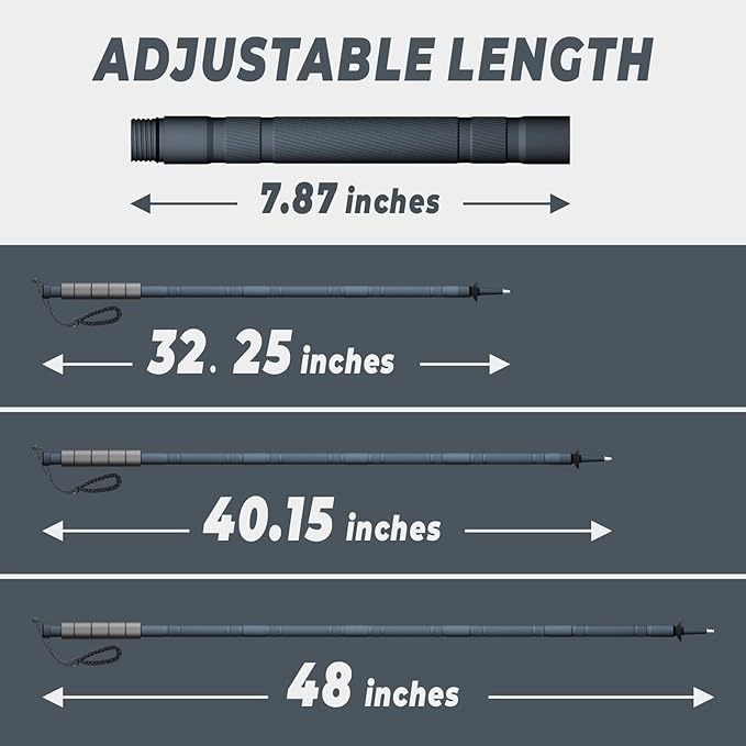 GoldPig 48" Modular Aluminum Tactical Hiking Stick – 6-Piece Walking Stick with Compass, Screwdriver & Whistle, Tungsten Tip, Carry Pouch for Trail, Travel & Everyday Walks