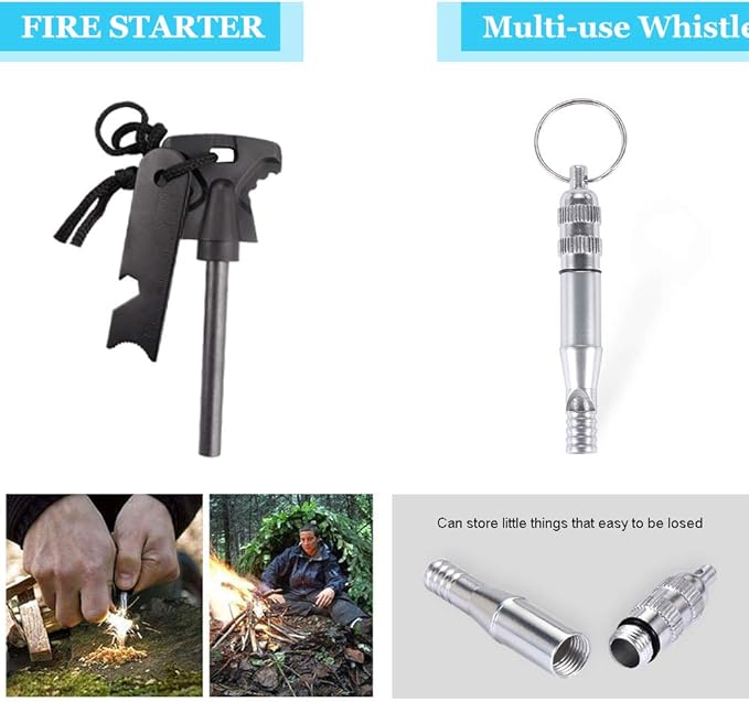 EMDMAK Survival Kit Outdoor Emergency Gear Kit for Camping Hiking Travelling or Adventures