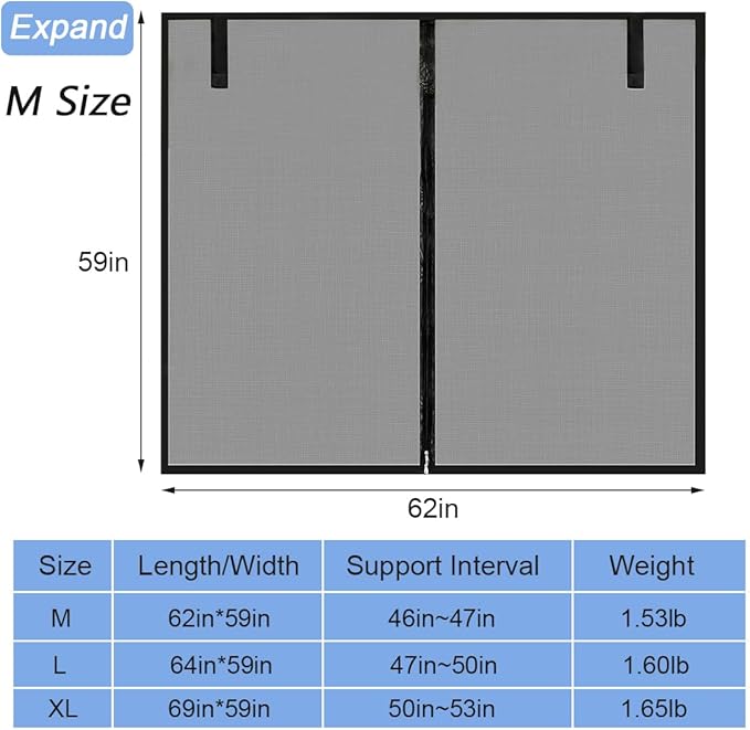 Breathable Mesh Magnetic Car Tent for UV Sun Protection Ventilation Privacy Protection Tailgate Mosquito Net for SUV MPV (M)