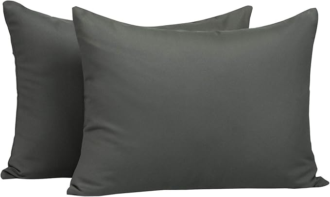 NTBAY Zippered Toddler Pillowcases Set of 2, 100% Brushed Microfiber 13x18 Pillowcases, Super Soft and Cozy Travel Kids Nursery Pillow Cases, 13x18 Inches, Dark Grey