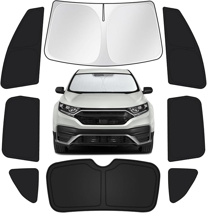 for Honda CRV 2017-2022 Car Window Shades, 8pcs Privacy Sun Shade Set for Front Windshield Side and Rear Windows, Full Window Covers Keeps Vehicle Cool for Camping Napping