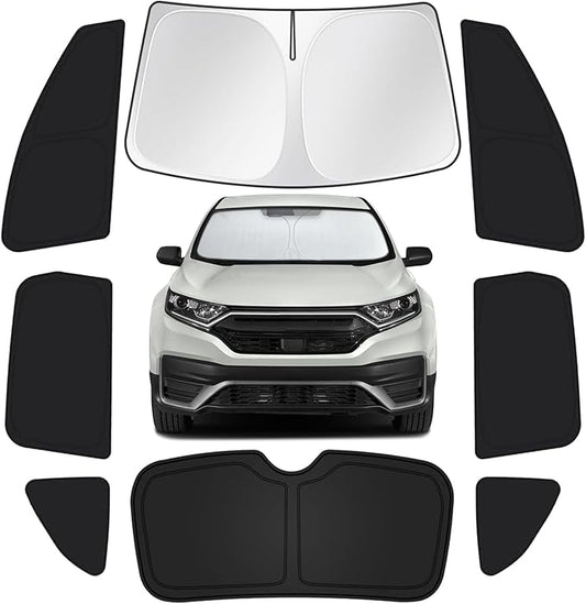 for Honda CRV 2017-2022 Car Window Shades, 8pcs Privacy Sun Shade Set for Front Windshield Side and Rear Windows, Full Window Covers Keeps Vehicle Cool for Camping Napping