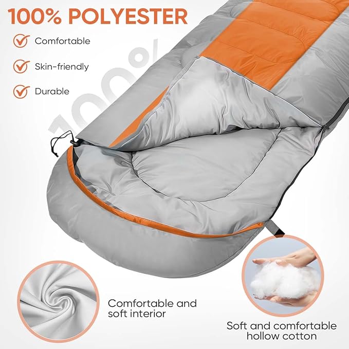 OBTANIM Sleeping Bags Portable Waterproof Camping Sleeping Bag for Adults Kids 4 Seasons Cold Weather or Warm Backpacking Hiking Travel Indoor Outdoor Use