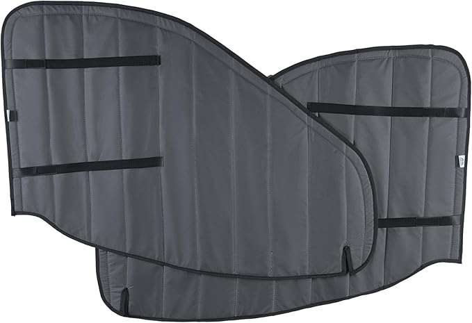 Extra-Thick Magnetic Insulated Front Door Window Covers (Pair) for 2015-2026 Ford Transit Medium and High Roof Vans, Blackout Privacy Sun Shades for Stealth Camping – Dark Gray