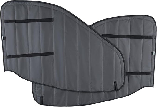 Extra-Thick Magnetic Insulated Front Door Window Covers (Pair) for 2015-2026 Ford Transit Medium and High Roof Vans, Blackout Privacy Sun Shades for Stealth Camping – Dark Gray