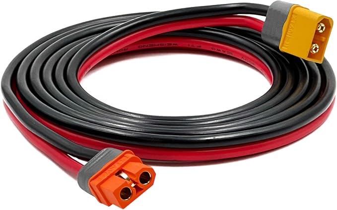 XT60 Male to Female Cable - 12AWG Solar Charging Cable Extension - 1.5M for Ecoflow Portable Power Station