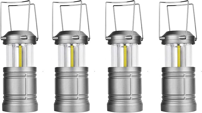 LED Camping Lantern, Battery Powered Hanging Lantern for Outdoor Camping Emergency Power Outages, 4 Pack
