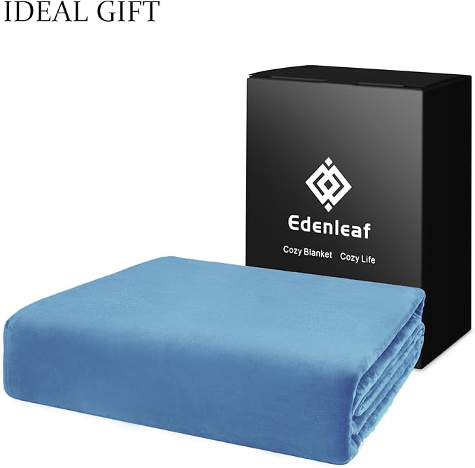 Edenleaf Big Oversized Soft Blanket, Giant Fleece Companion 120x120, California King Warm Blanket for Whole Family, Bed, Sofa, Couch, Travel, Camping 120x120 Sky Blue