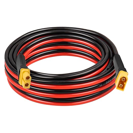 10AWG 10FT XT60 Extension Cable 2 3 5 10 15 20 25 30 35 40 50 75 100FT XT60 Female to Male Connector for Portable Power Station Solar Panel RC Battery