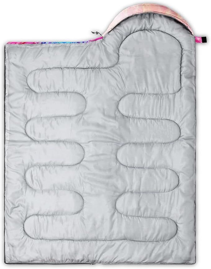 QOOMO Axolotl Cute Camping Sleeping Bags,3 Season Warm & Cool Weather,Lightweight,Waterproof Sleeping Bags for Adults & Kids,Traveling,and Outdoors