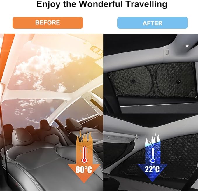 Upgraded Camping Privacy Curtain 8 Pieces for Tesla Model 3 2017-2025 Window Sunshade for Model 3 Highland Camping Shades Windshield Sunshade Privacy Screens forTesla Accessories