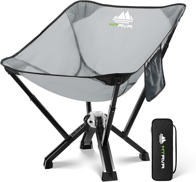 MTRVR Utility-Grade Folding Chair — Stable One-Piece Structure, Authorized Folding Structure Patent, Balanced Aluminum Support, Compact & Portable Chair for Camping, Fishing & Everyday Outdoor Use