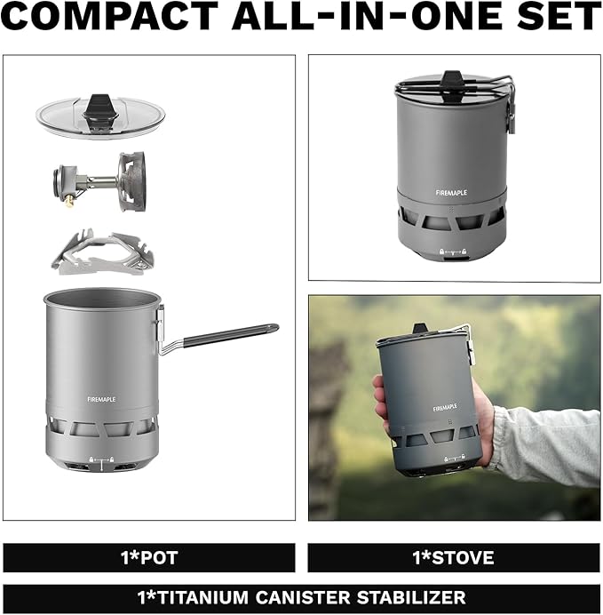Fire-Maple Petrel Quickboil Pro Ultralight Cooking System – Compact & Fast-Boiling Backpacking Stove Pot Set, Ideal for Hiking, Solo Camping, Travelling, Hunting Trips | Petrel Quickboil Pro System