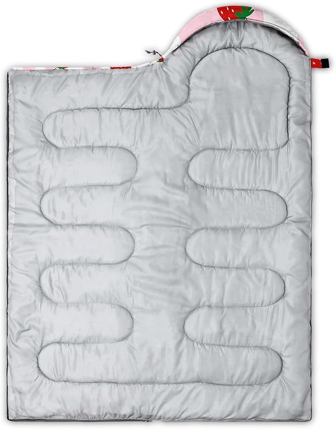 QOOMO Axolotl Cute Camping Sleeping Bags,3 Season Warm & Cool Weather,Lightweight,Waterproof Sleeping Bags for Adults & Kids,Traveling,and Outdoors