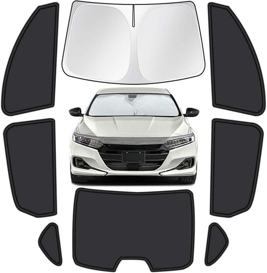 for Honda Accord 2018-2022 Car Window Shades, 8pcs Privacy Sun Shade Set for Front Windshield Side and Rear Windows, Full Window Covers Keeps Vehicle Cool for Camping Napping