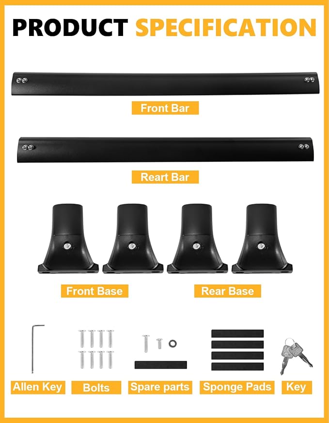 Tuyoung 300lbs All Aluminum Cross Bars Roof Racks Compatible with GMC Acadia 2017 2018 2019 2020 2021 2022 2023, Lockable Heavy Duty Roof Rails Crossbars Luggage Cargo Carrier Rooftop SUV Accessories