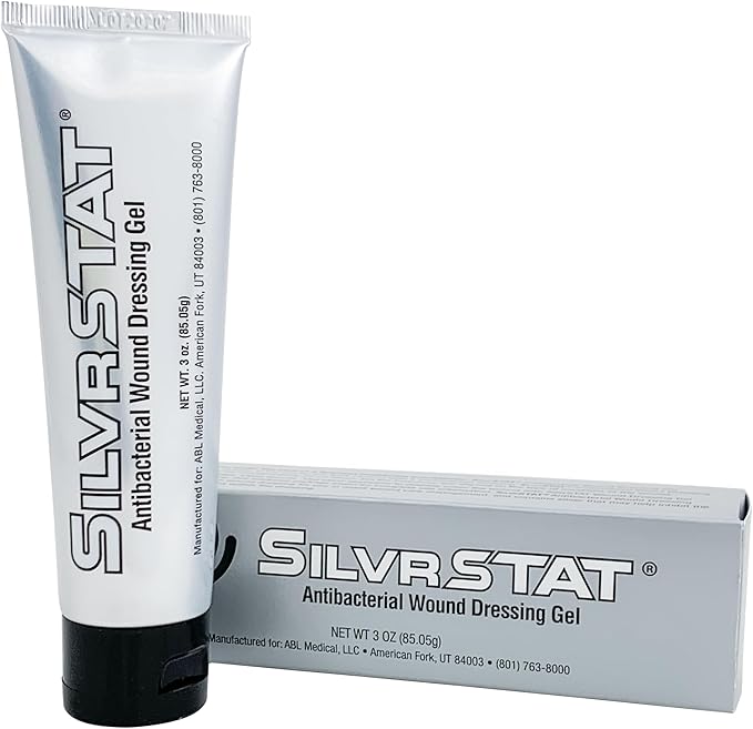 SilvrSTAT First Aid Kit Gel, 32 PPM Silver Healing Wound Dressing Solution, SilverSol Ag₄O₄ Particles, 3 oz