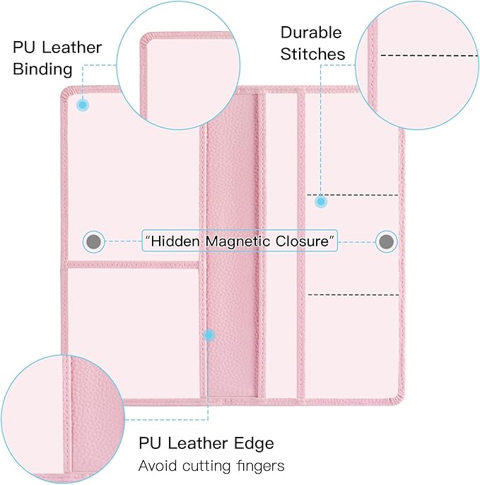 Valardoh Premium Car Registration and Insurance Card Holder, Car Document Holder for Cards, Driver License & other Essential Documents (Pink)