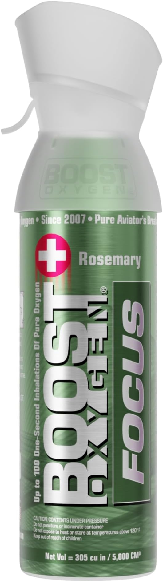 Boost Oxygen Medium Focus Rosemary Aroma 5L Canister | Respiratory Support for Aerobic Recovery, Altitude, Performance & Health (1 Pack)
