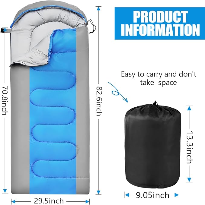 OBTANIM Sleeping Bags Portable Waterproof Camping Sleeping Bag for Adults Kids 4 Seasons Cold Weather or Warm Backpacking Hiking Travel Indoor Outdoor Use