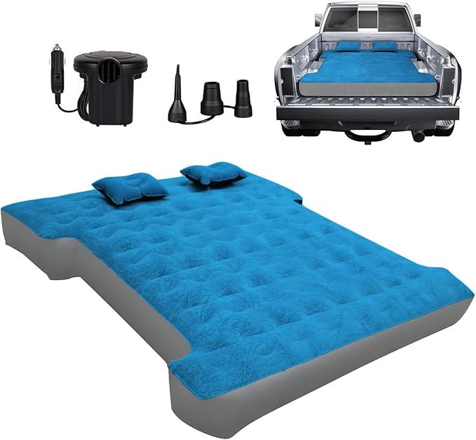 Umbrauto Truck Air Mattress for 5.5-5.8ft Full Size Short Bed, Inflatable Pickup Tent Camping Mattress, Blow Up Pick Up Truck Air Bed for Outdoor Travel