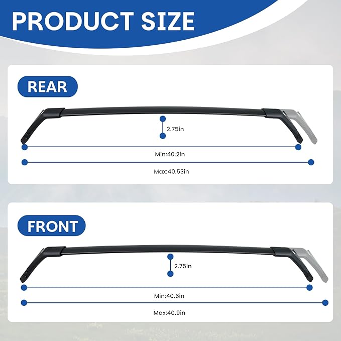 Roof Rack Cross Bars Compatible with Toyota Sienna 2021-2026, 150 lbs Aluminum Crossbars Fit for Roof Rails Rooftop Cargo Basket Carrier Bag Luggage Kayak Bike