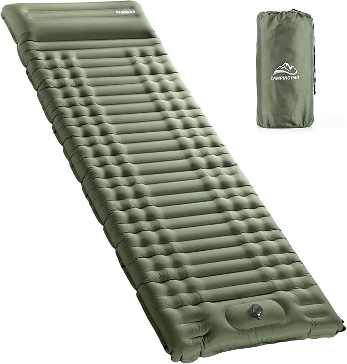 Elegear CumbreX Single Sleeping Pad for Camping, 4.7" Ultra-Thick Inflatable Camping Sleeping Pad with Built-in Foot Pump & Quick Inflation, Portable Camping Sleeping Mat for Backpacking Hiking Tent