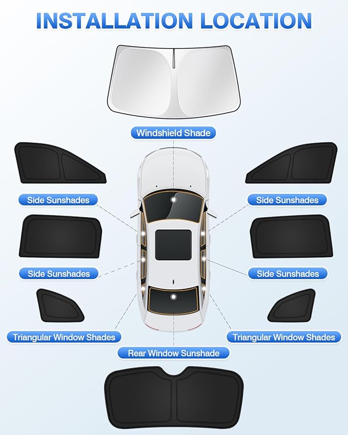 Canvcle Sunshades for Honda CRV 2023-2025 2026 CR-V Accessories Windshield Sun Shade Side Rear Window Shade Cover Sun Visor Shield Privacy Protection Keep Vehicle Cool Black 8PCS