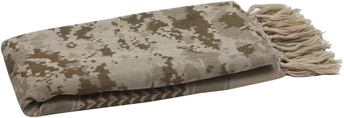 Explore Land Cotton Shemagh Keffiyeh Tactical Desert Scarf Neck Head Wrap with Tassel for Men Women