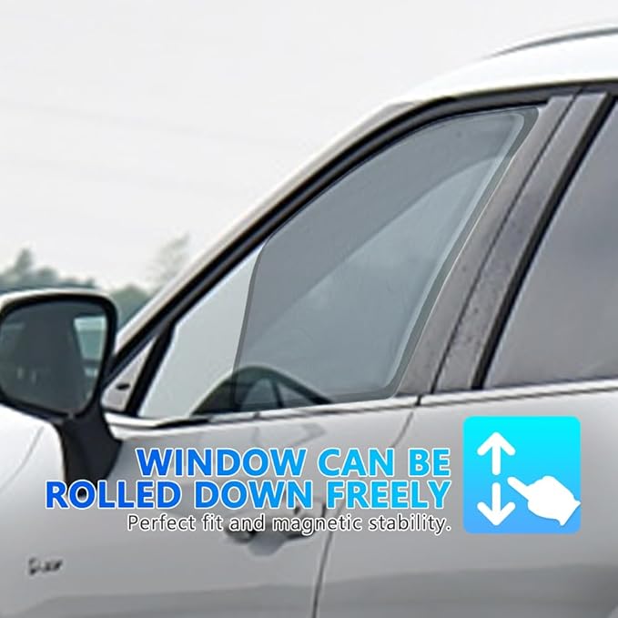 BWEN Car Window Shades for Toyota RAV4 2019-2024, Magnetic Side Window Cover with Breathable Mesh, Privacy Protection and Sun Protection for Car Camping, Travel and Rest