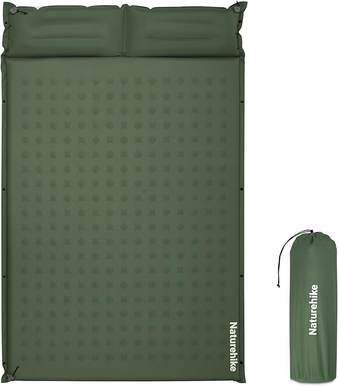 Naturehike Connectable Double Self Inflating Sleeping Pad, 2.36" Memory Foam Camping Pad, Backpacking Camping Mattress Pad for Tent, Travel, Car, Hammock