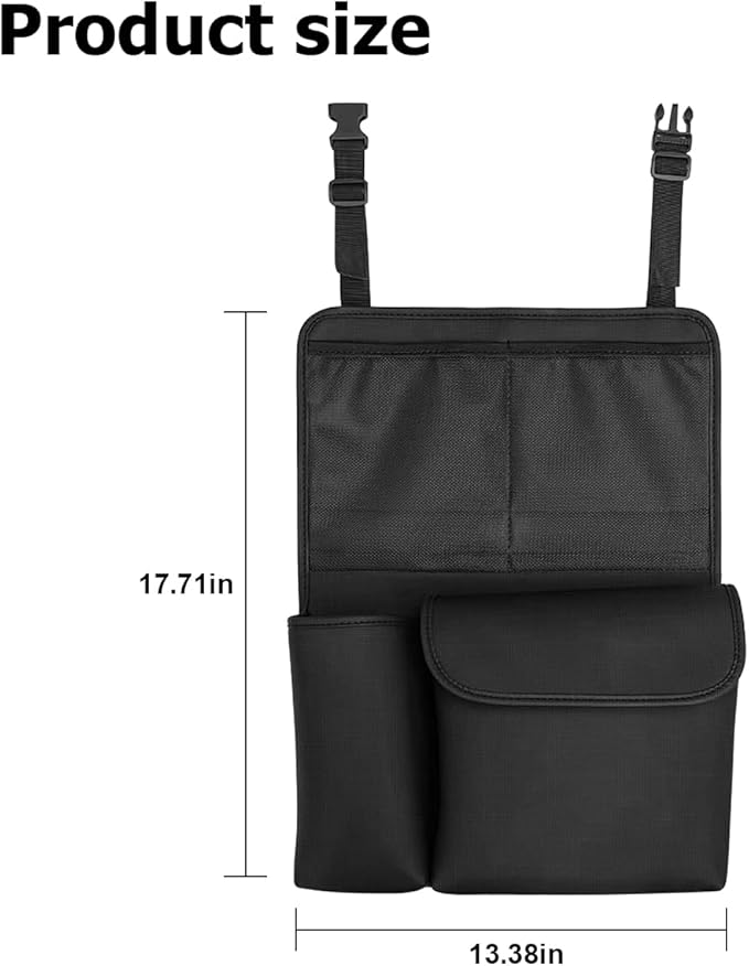 HZEL Car Trunk Organizer, Detachable Vehicle Backseat Storage Bag with 4 Compartments, Large Capacity Back Seat Organization Hanger with Lids, Space Saving Universal Automotive Accessories