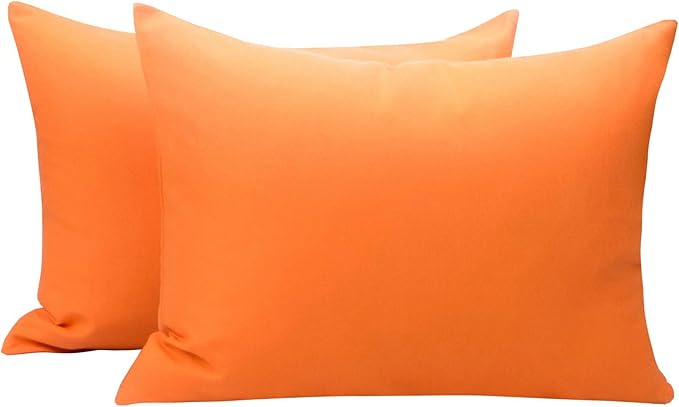NTBAY Zippered Toddler Pillowcases Set of 2, 100% Brushed Microfiber 13x18 Pillowcases, Super Soft and Cozy Travel Kids Nursery Pillow Cases, 13x18 Inches, Orange