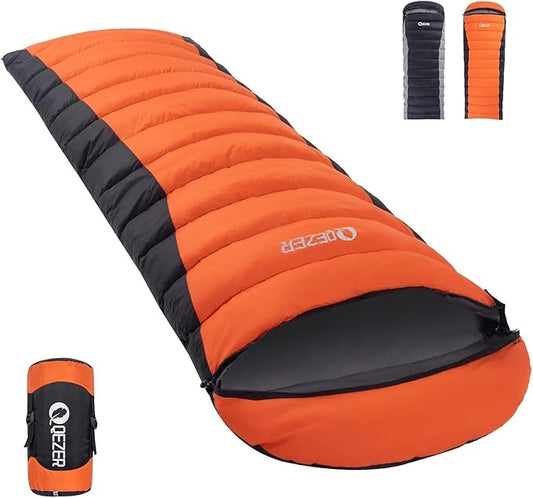 Down Sleeping Bag for Adults 600 Fill Power, Cold Weather Compact Ultralight All Seasons Sleeping Bag for Backpacking, Camping, Hiking