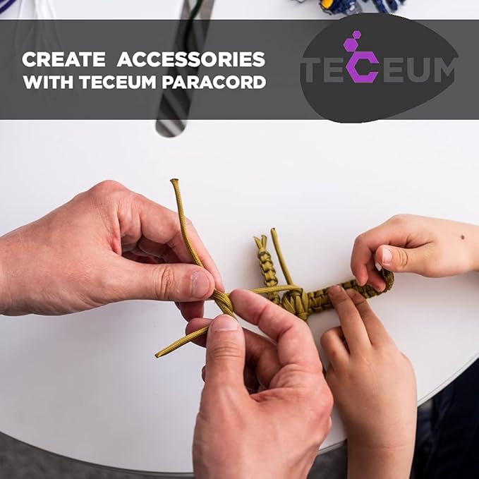TECEUM Paracord Type III 550 Basalt – 1000 ft – 4mm – Tactical Rope MIL-SPEC – Outdoor para Cord –Camping Hiking Fishing Gear and Equipment – EDC Parachute Cord – Strong Survival Rope 409