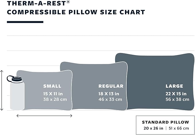 Therm-a-Rest Compressible Cinch Camping and Backpacking Pillow, Large - 16 x 23 Inch, Desert
