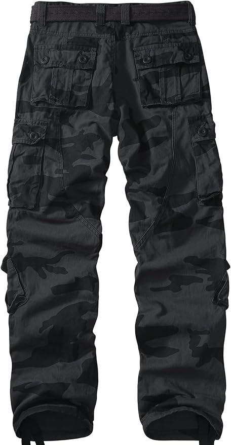 Men's BDU Casual Military Pants, Tactical Wild Army Combat ACU Rip Stop Camo Cargo Work Pants Trousers with 8 Pockets