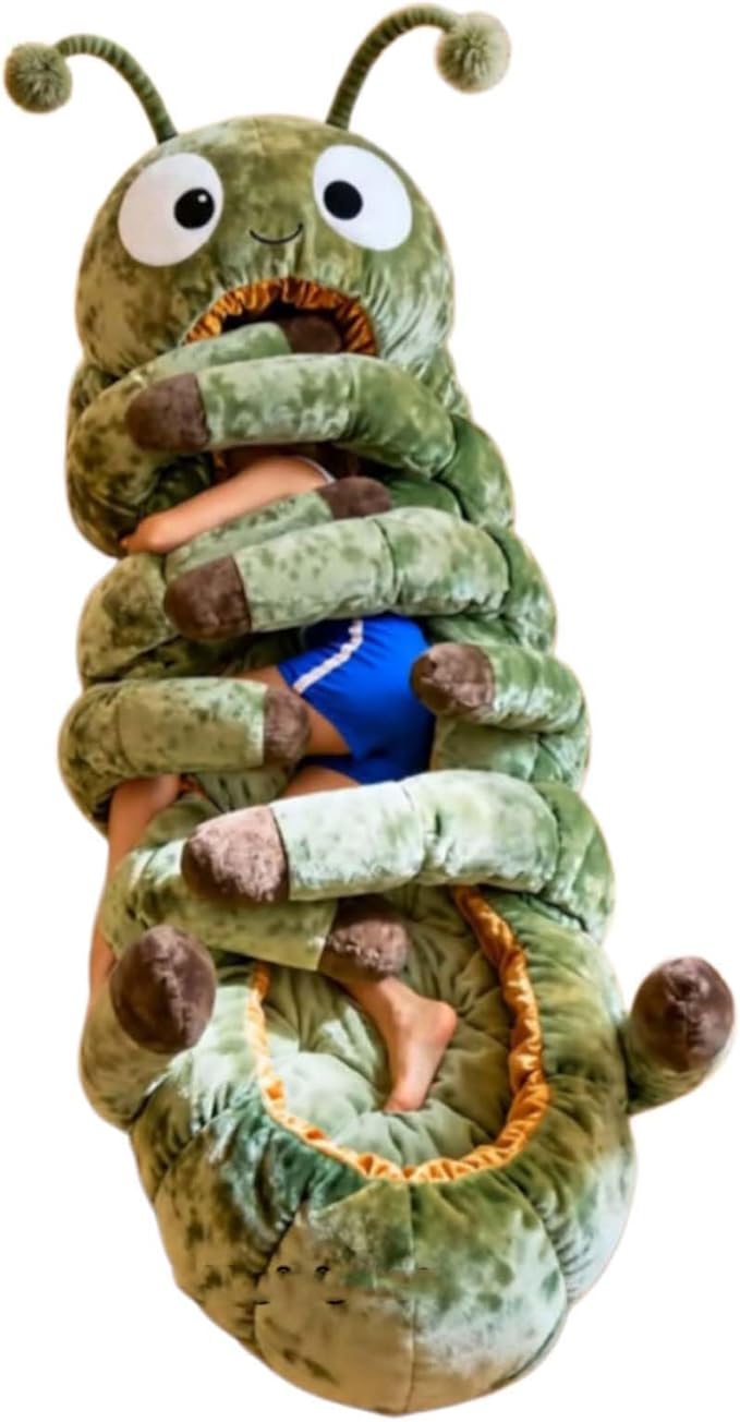 Hugging Caterpillar Sleeping Bags, Plush Cocoon Sleeping Bag, Pull Cord Sleeping Bag, Full Body Plush Lounger, Indoor Nap Pod, Cozy Reading Nest, Animal Sleeping Bags for Adults
