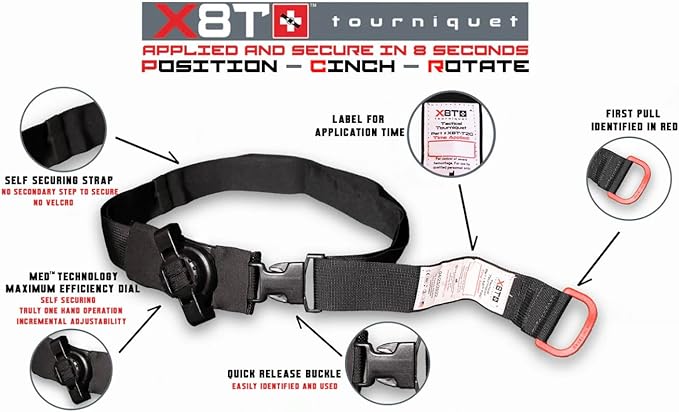 E2G Emergency Tourniquet, Self Securing, Quick Release Buckle (Emergency Orange)