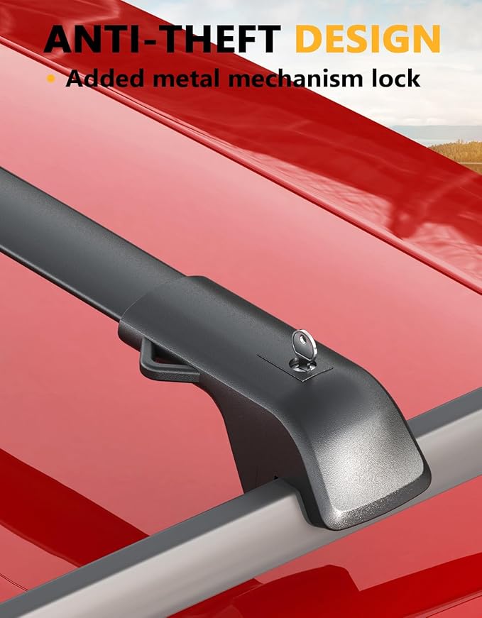 Tuyoung 300lbs Roof Rack Cross Bars Compatible with Subaru Forester Wilderness 2022-2026 with Raised Side Rails, Lockable Heavy Duty Aluminum Roof Crossbars Rooftop Luggage Racks Carrier