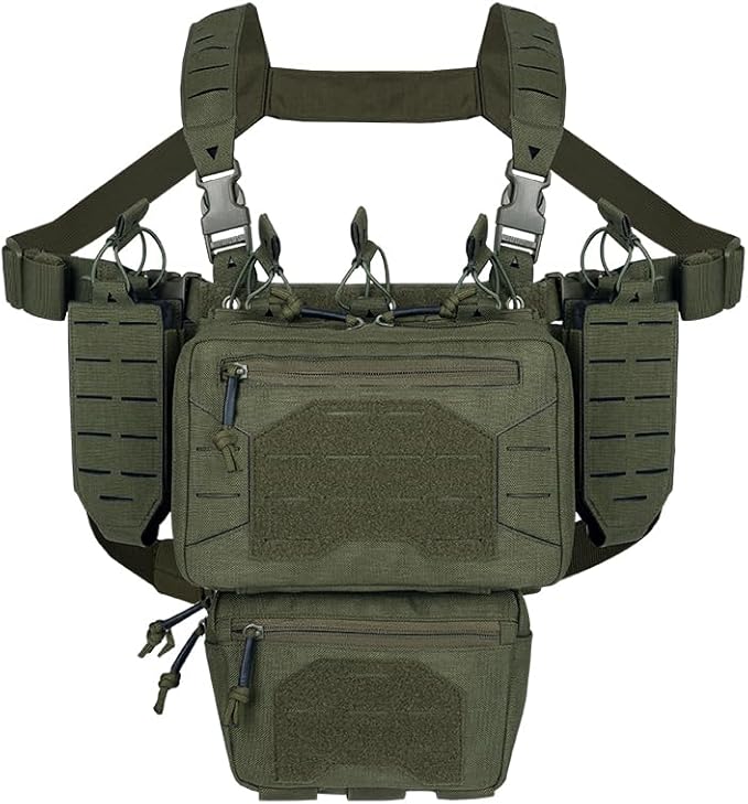Tactical Chest Mini Rig 1000D Quick Release Multifunctional Tactical Vest Outdoor with Multi-Pockets